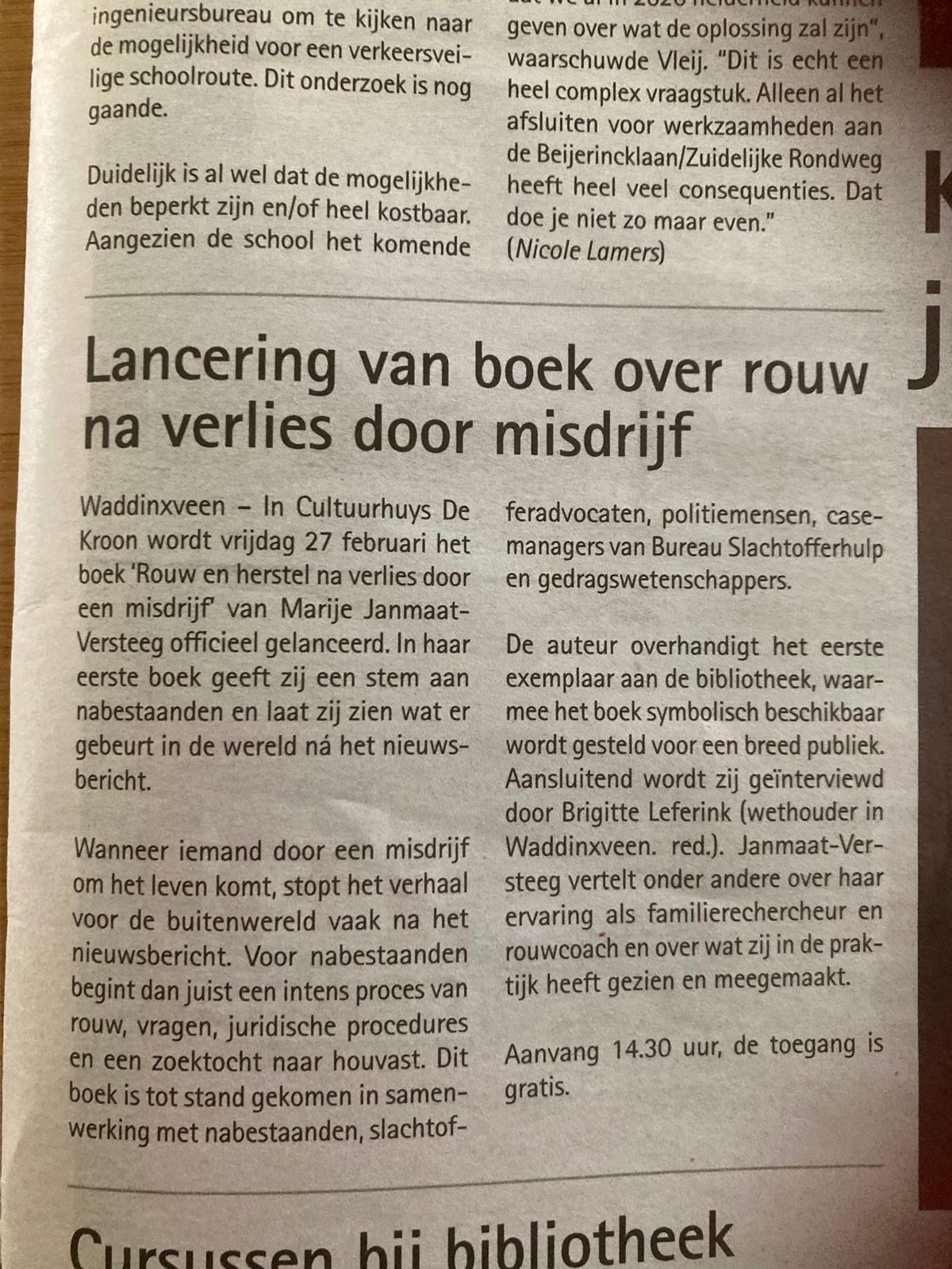 Krantenartikel Hart van Holland
